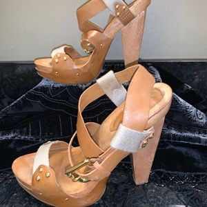 Michael Kors wooden platforms size 10